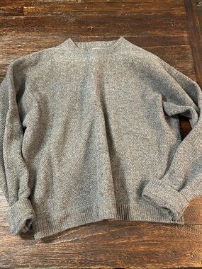 VTG GAP 100% Lambswool Pullover Sweater Heather Gray Chunky Knit